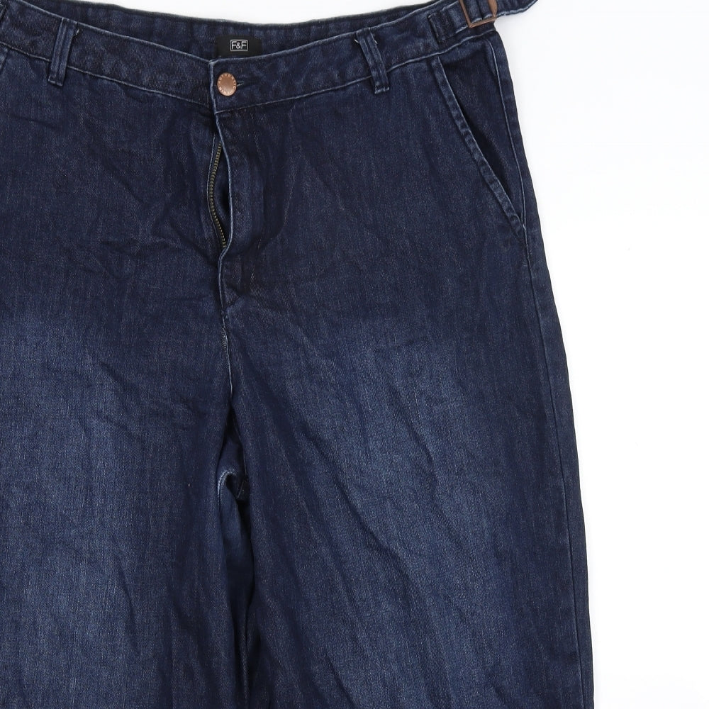 F&F Womens Blue  Denim Chino Shorts Size 16