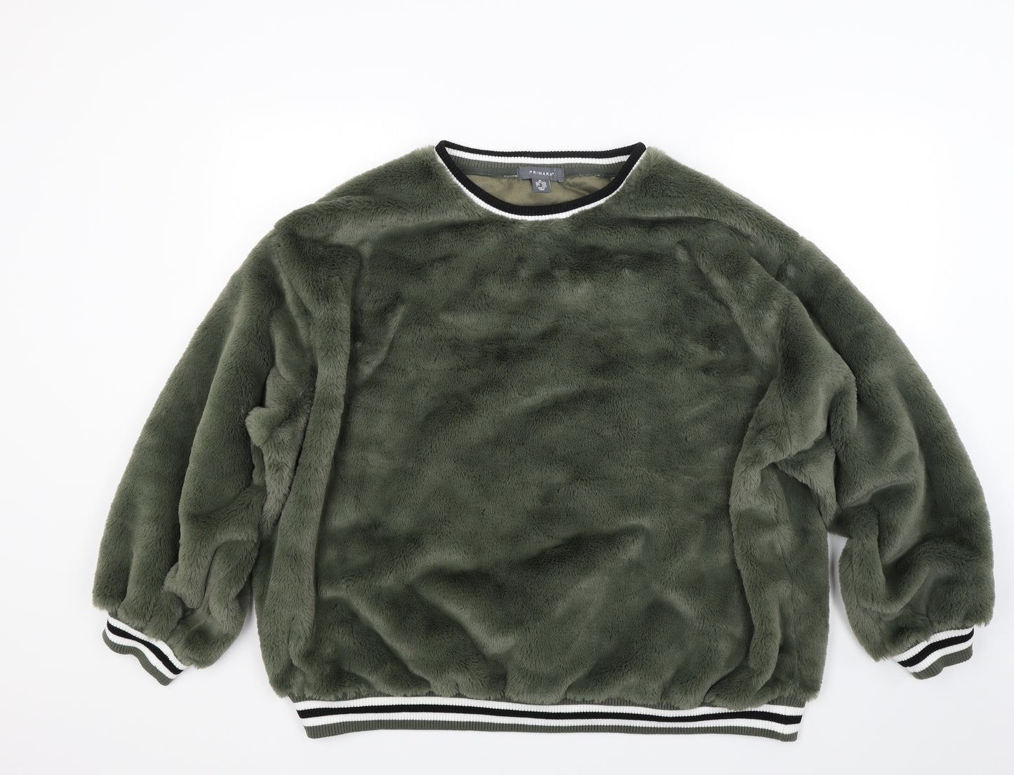 Primark Womens Green  Fleece Pullover Sweatshirt Size 18