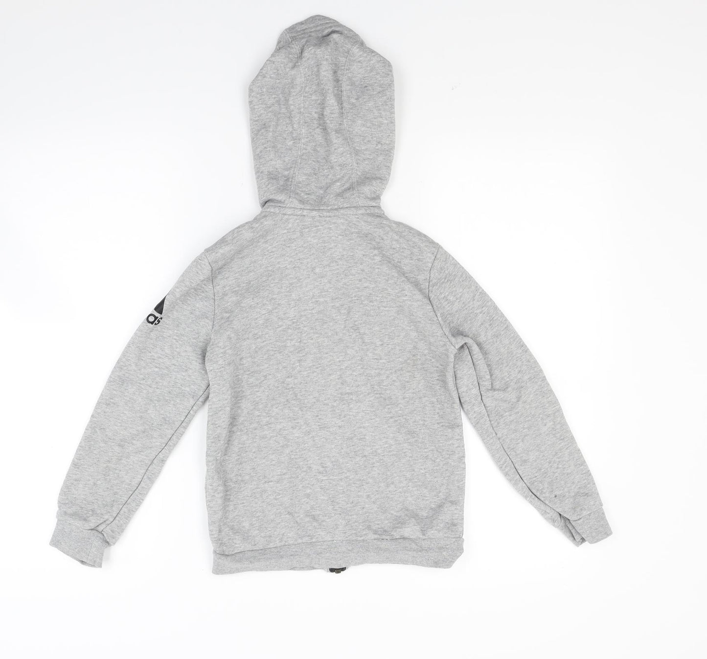 adidas Boys Grey  Jersey Full Zip Hoodie Size 7-8 Years