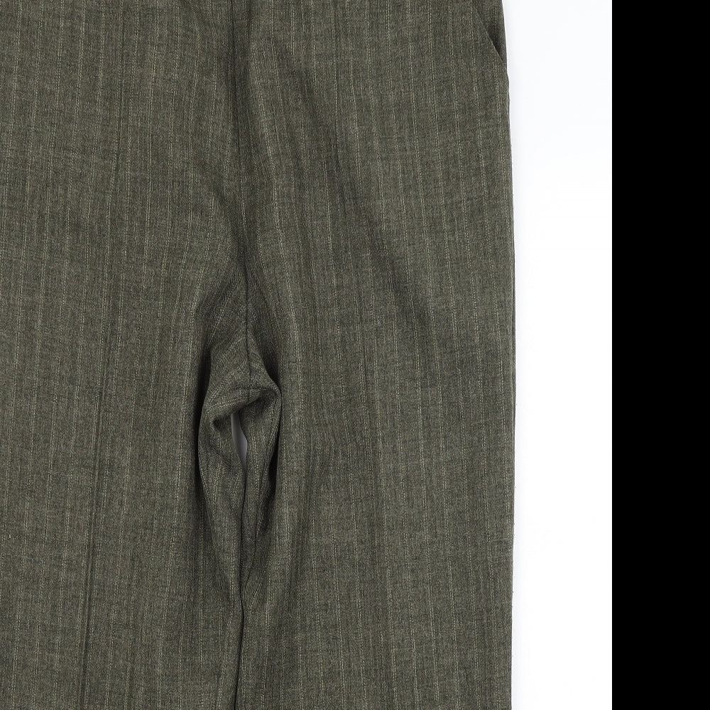 Marks and Spencer Womens Green Striped  Trousers  Size 18 L24 in
