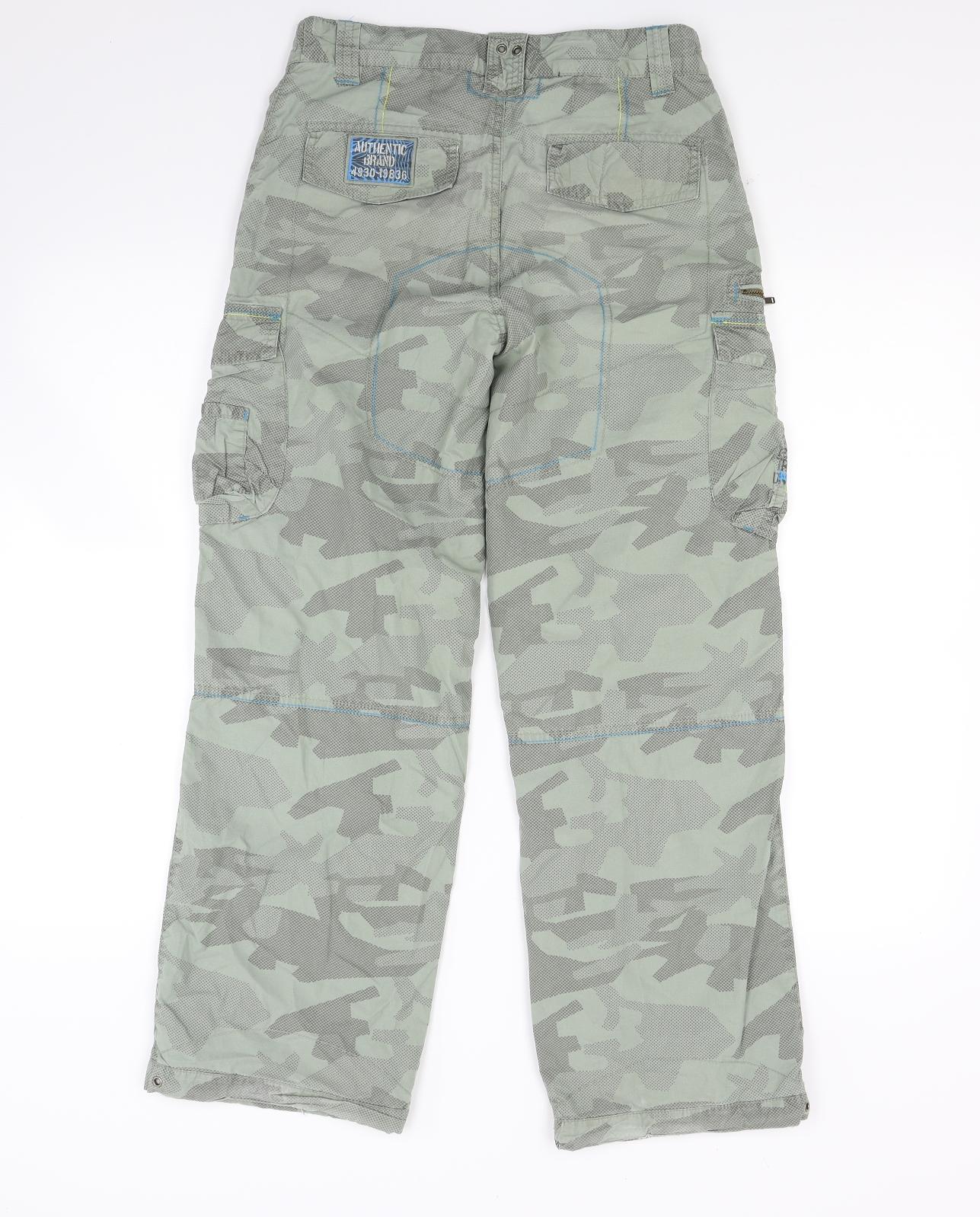 NEXT Boys Green Camouflage  Cargo Trousers Size 12 Years