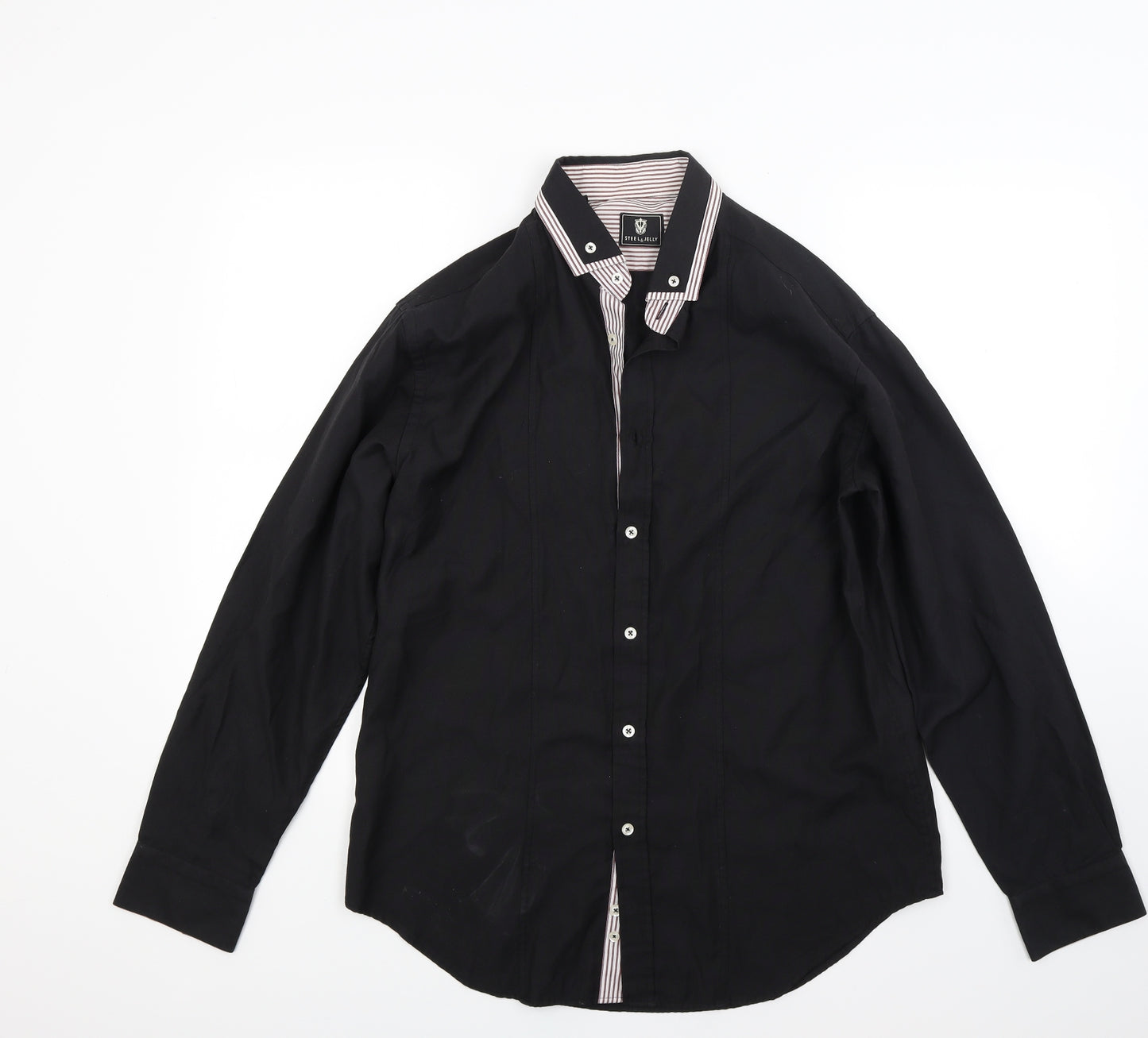 Steel & Jelly Mens Black    Button-Up Size L
