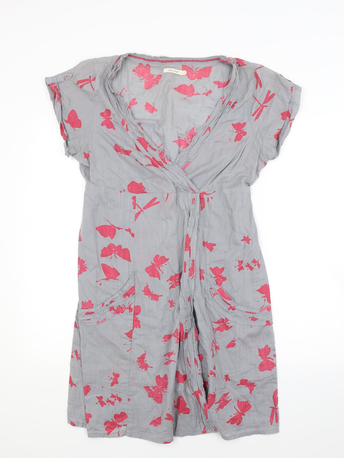 White Stuff Womens Grey Floral  Shirt Dress  Size 12