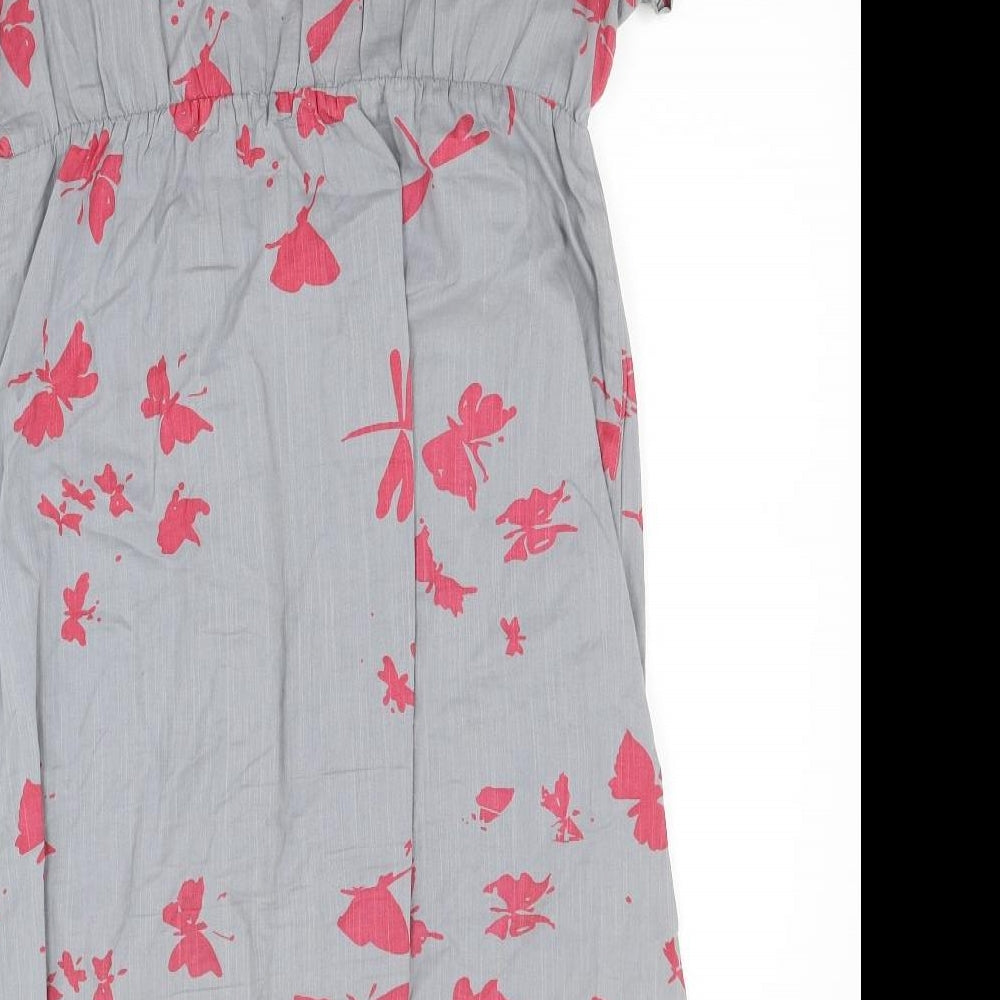 White Stuff Womens Grey Floral  Shirt Dress  Size 12