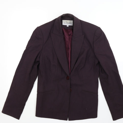 J taylor Womens Red Striped  Jacket Coat Size 12