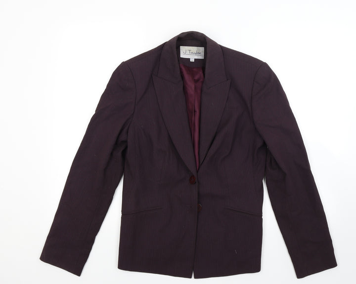 J taylor Womens Red Striped  Jacket Coat Size 12