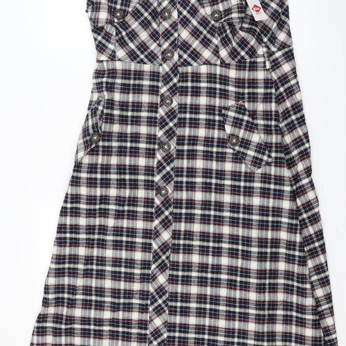 Lee Cooper Womens Blue Check  Pinafore/Dungaree Dress  Size 16