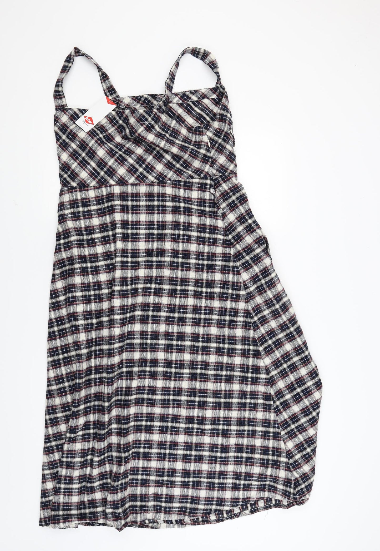 Lee Cooper Womens Blue Check  Pinafore/Dungaree Dress  Size 16