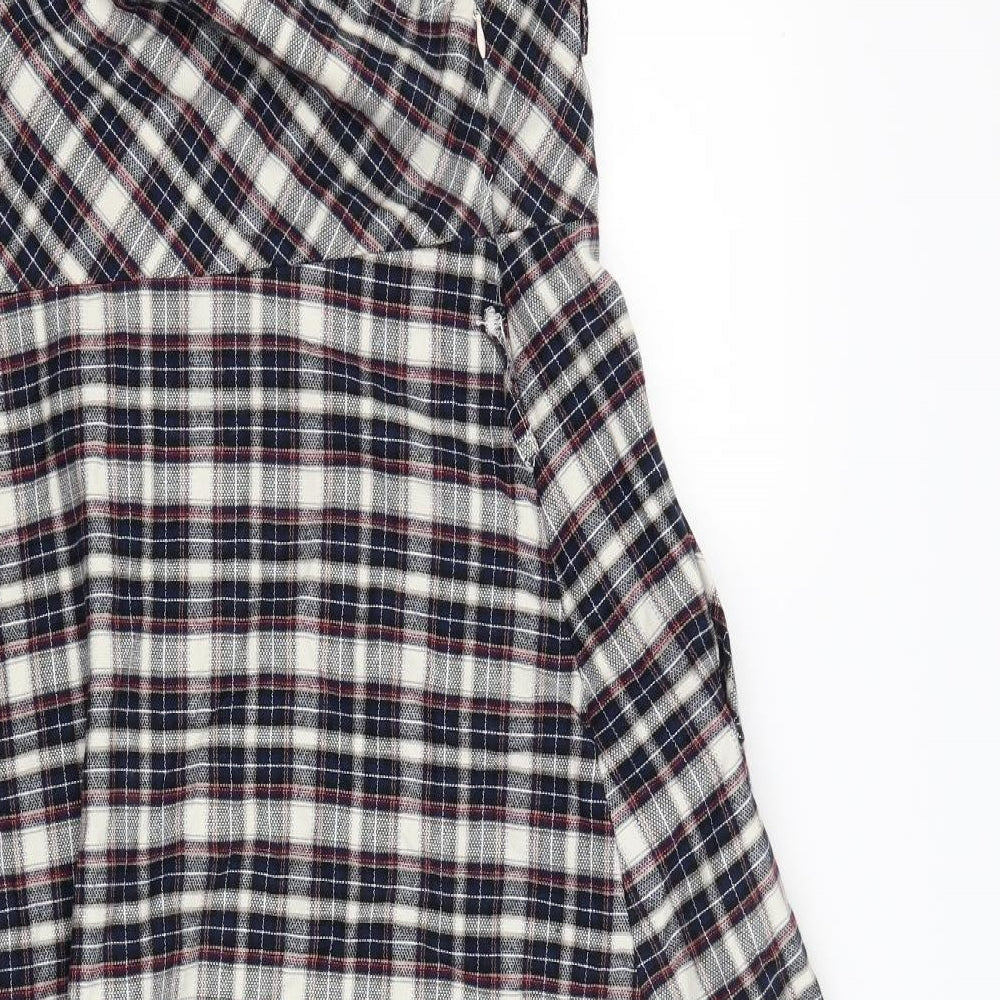 Lee Cooper Womens Blue Check  Pinafore/Dungaree Dress  Size 16