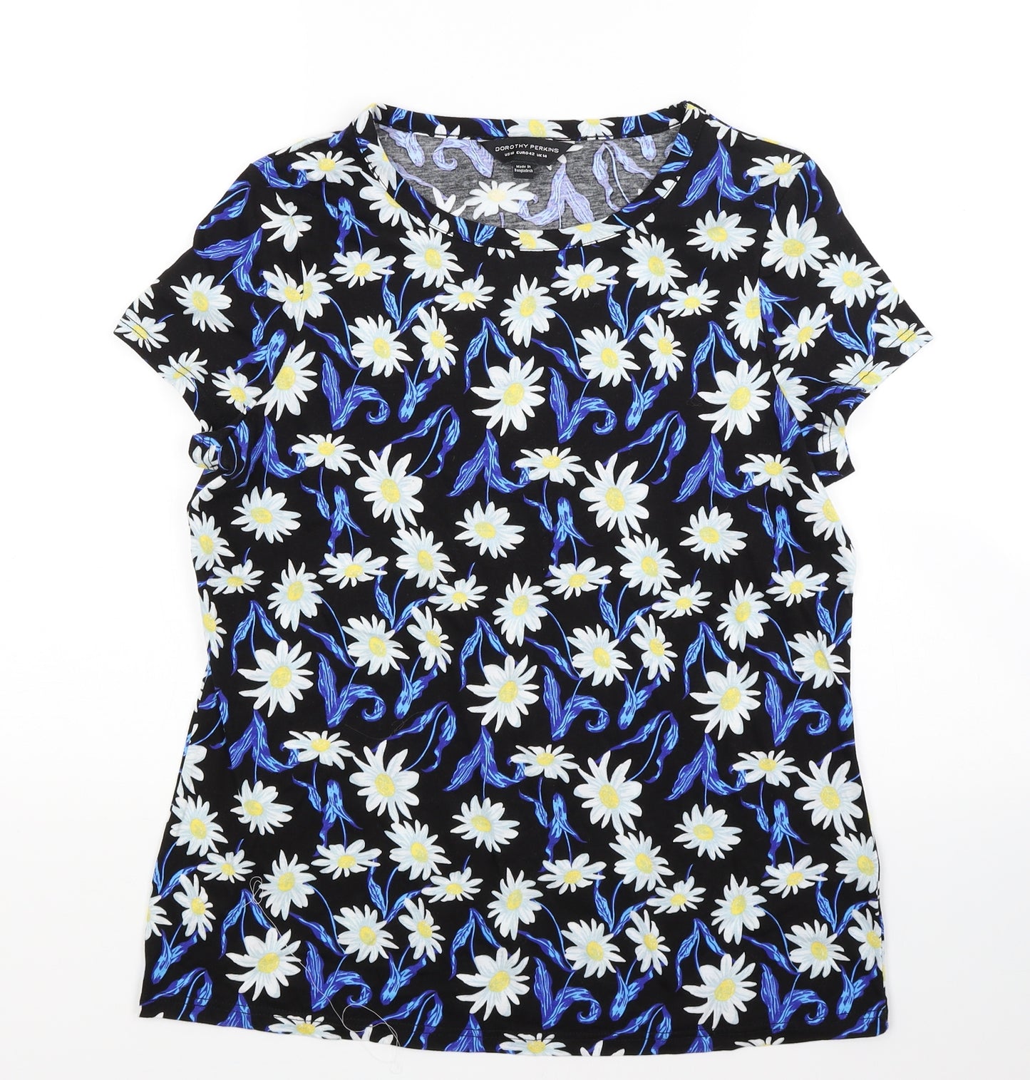 Dorothy Perkins Womens Blue Floral  Basic T-Shirt Size 14