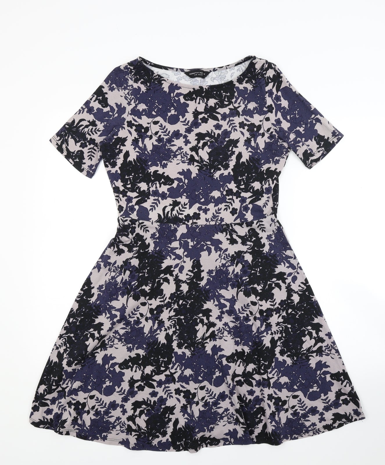 Dorothy Perkins Womens Blue Floral  A-Line  Size 12