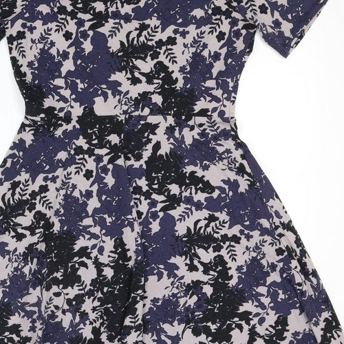 Dorothy Perkins Womens Blue Floral  A-Line  Size 12