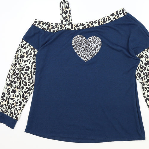 Preworn Womens Blue Animal Print  Pullover Jumper Size XL