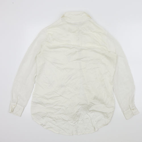 FWM Womens White   Basic Blouse Size 16  - beaded detail