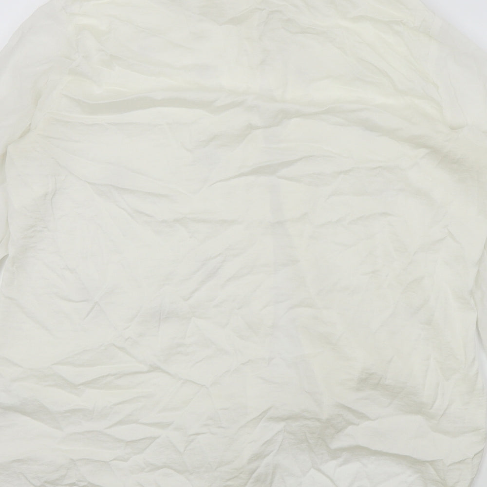 FWM Womens White   Basic Blouse Size 16  - beaded detail