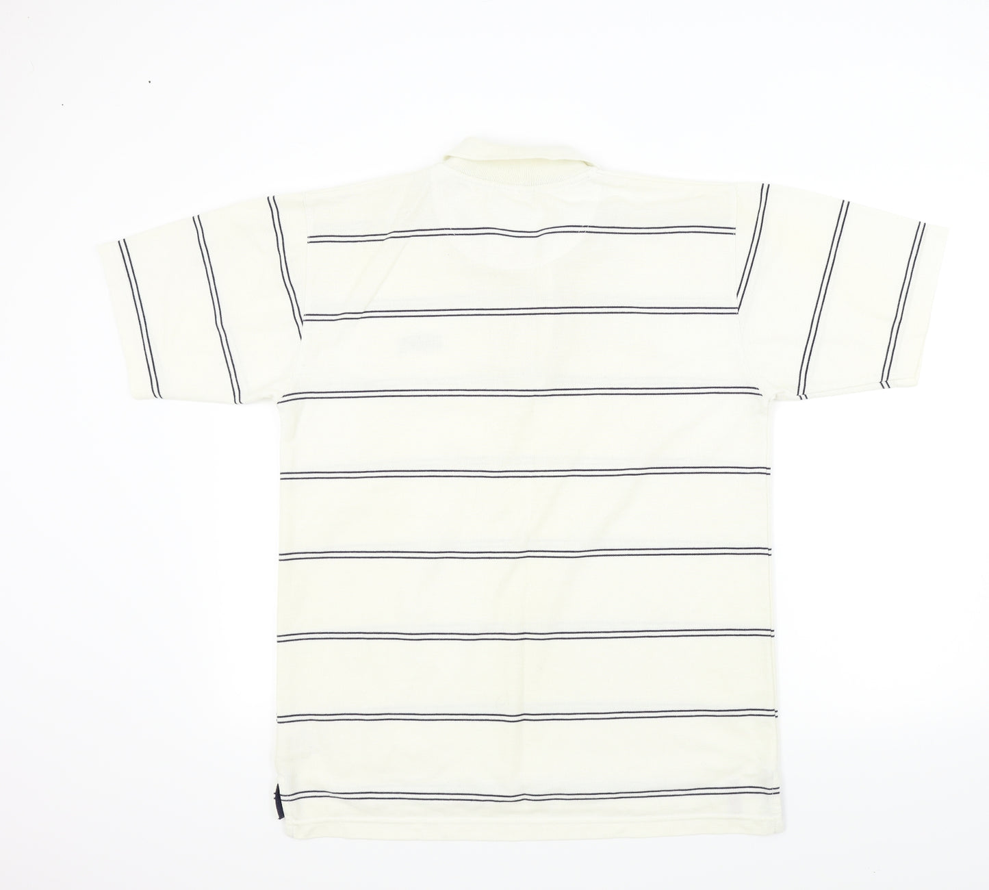 Umbro Mens White Striped   Polo Size M