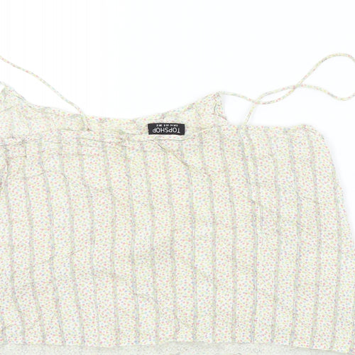 TOP SHOP Womens Multicoloured Polka Dot  Top Pyjama Top Size 12  - Frill Detail