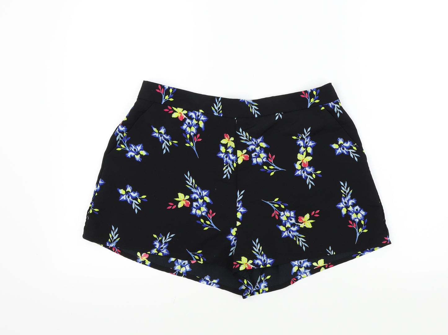New Look Womens Black Floral  Bermuda Shorts Size 16