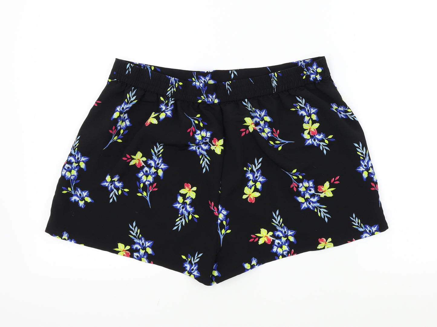 New Look Womens Black Floral  Bermuda Shorts Size 16