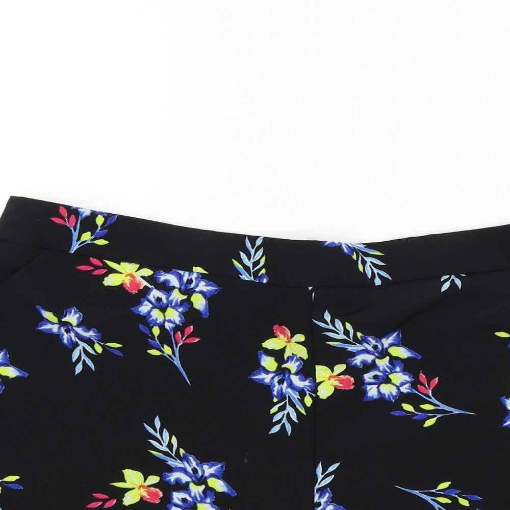 New Look Womens Black Floral  Bermuda Shorts Size 16
