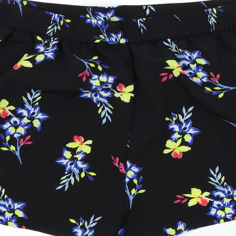 New Look Womens Black Floral  Bermuda Shorts Size 16
