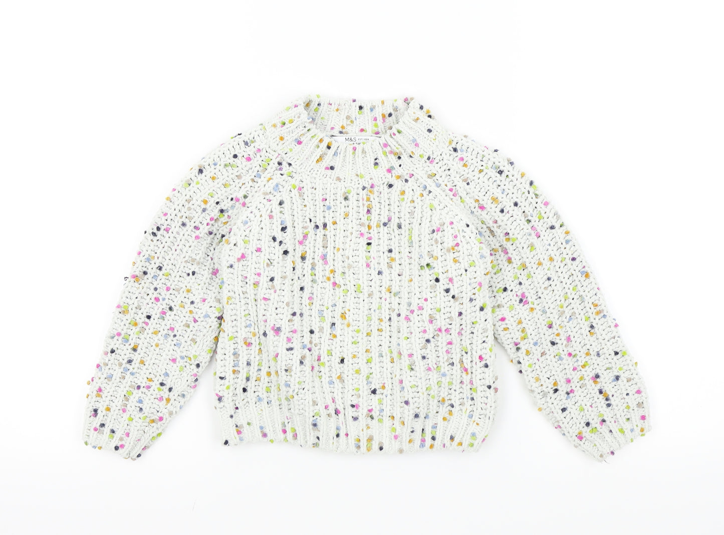 M&S Girls Multicoloured   Pullover Jumper Size 4 Years