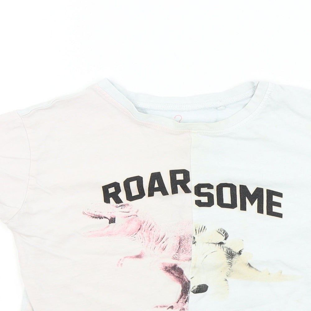 NEXT Girls Blue   Basic T-Shirt Size 4 Years  - dinasour