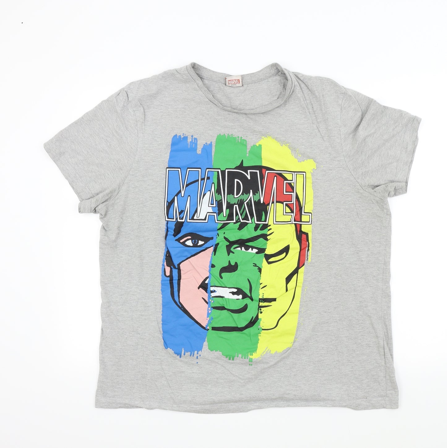 Marvel Mens Grey Colourblock   T-Shirt Size XL  - MARVEL