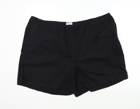 Front view of Bonmarché women’s black bermuda shorts, size UK 24, in