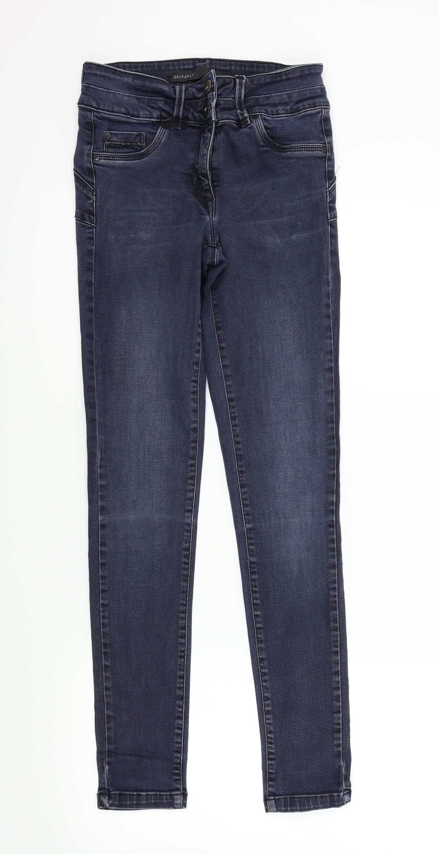 NEXT Womens Blue Houndstooth  Skinny Jeans Size 8 L29 in