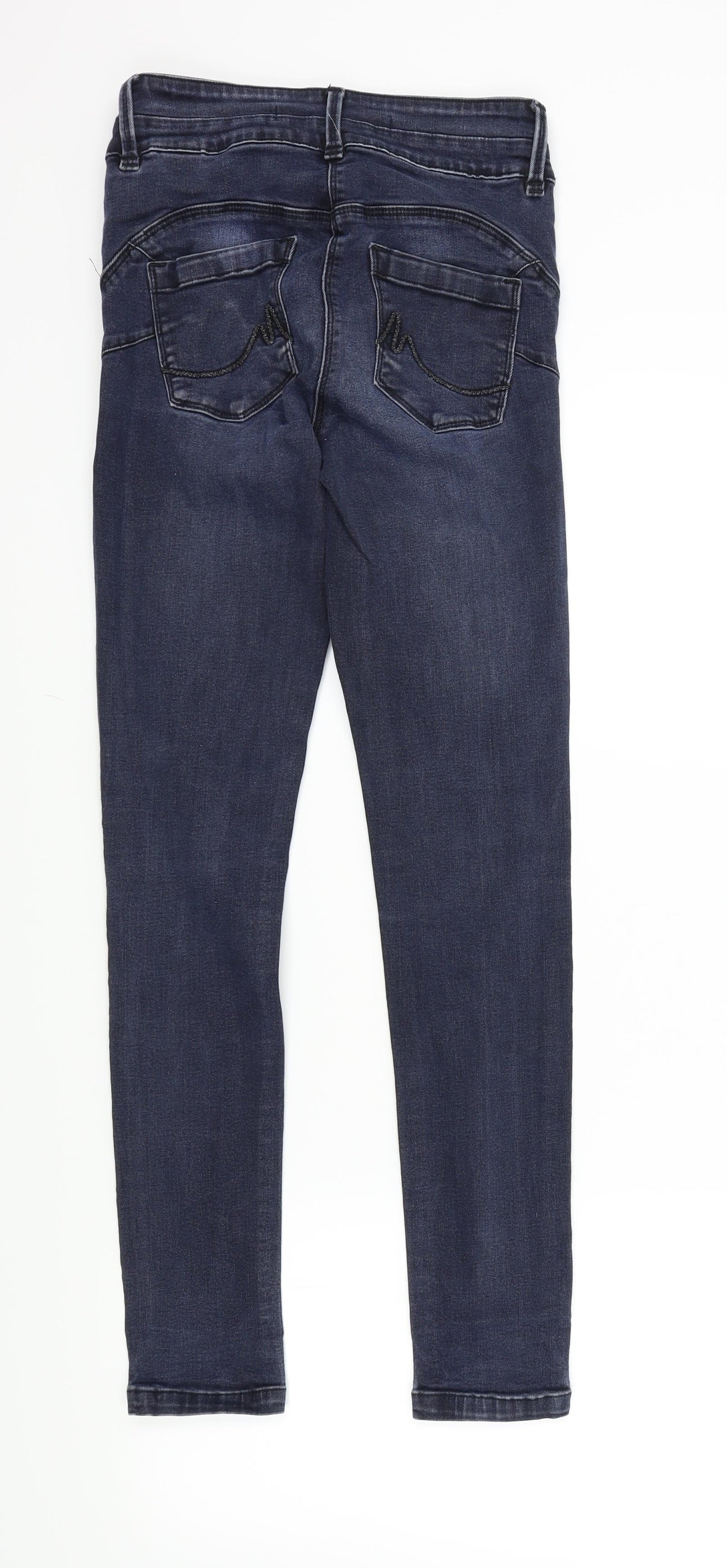 NEXT Womens Blue Houndstooth  Skinny Jeans Size 8 L29 in