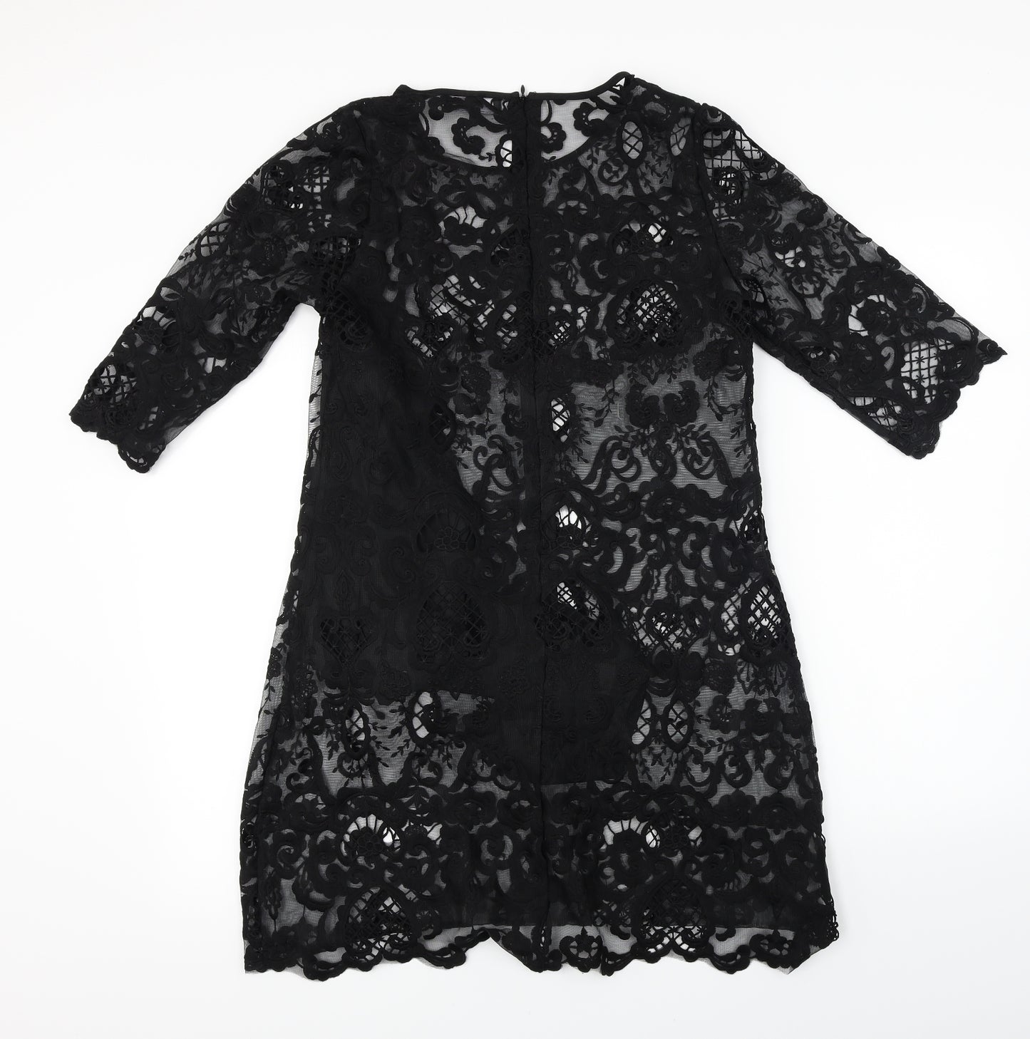 New Look  Womens Black Floral  A-Line  Size 12