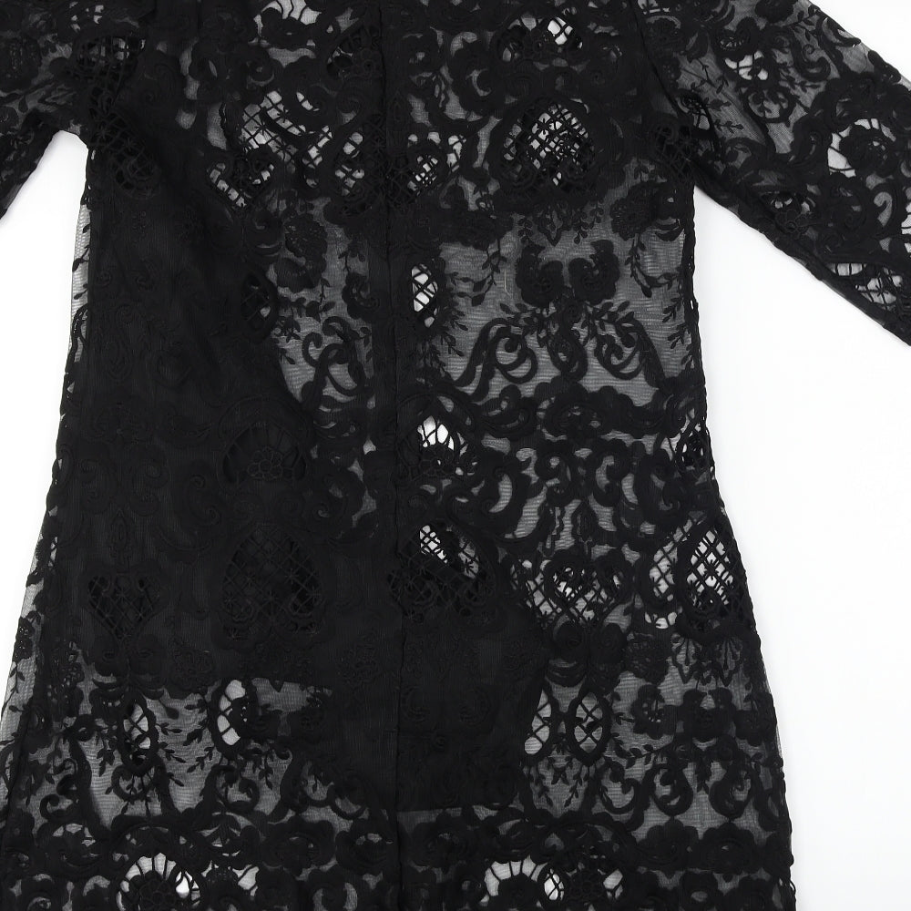 New Look  Womens Black Floral  A-Line  Size 12