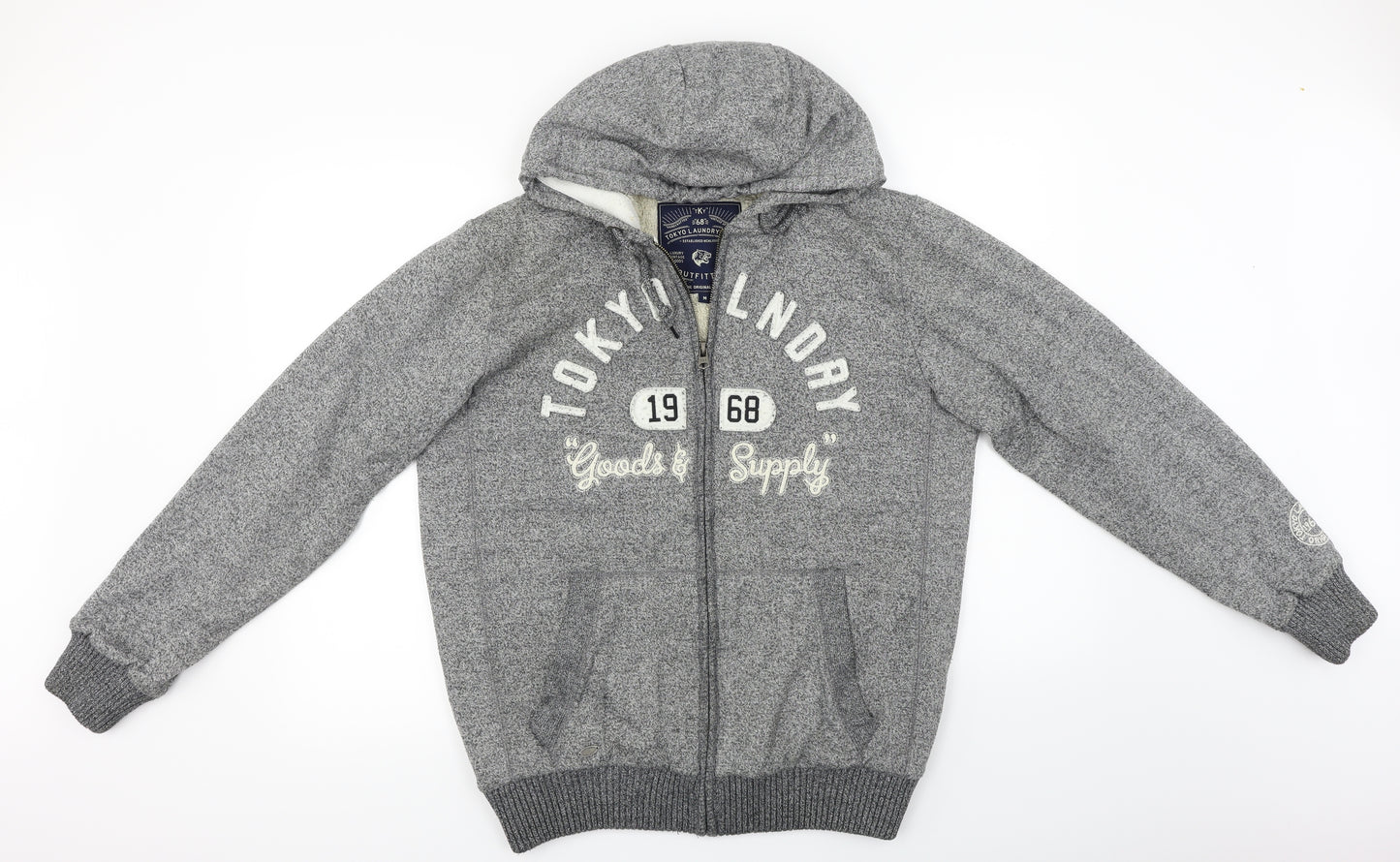 Tokyo Laundry  Mens Grey   Full Zip Hoodie Size M
