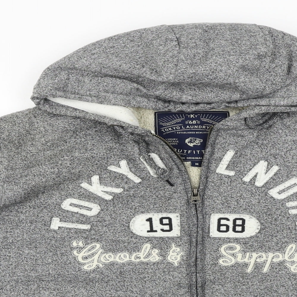 Tokyo Laundry  Mens Grey   Full Zip Hoodie Size M