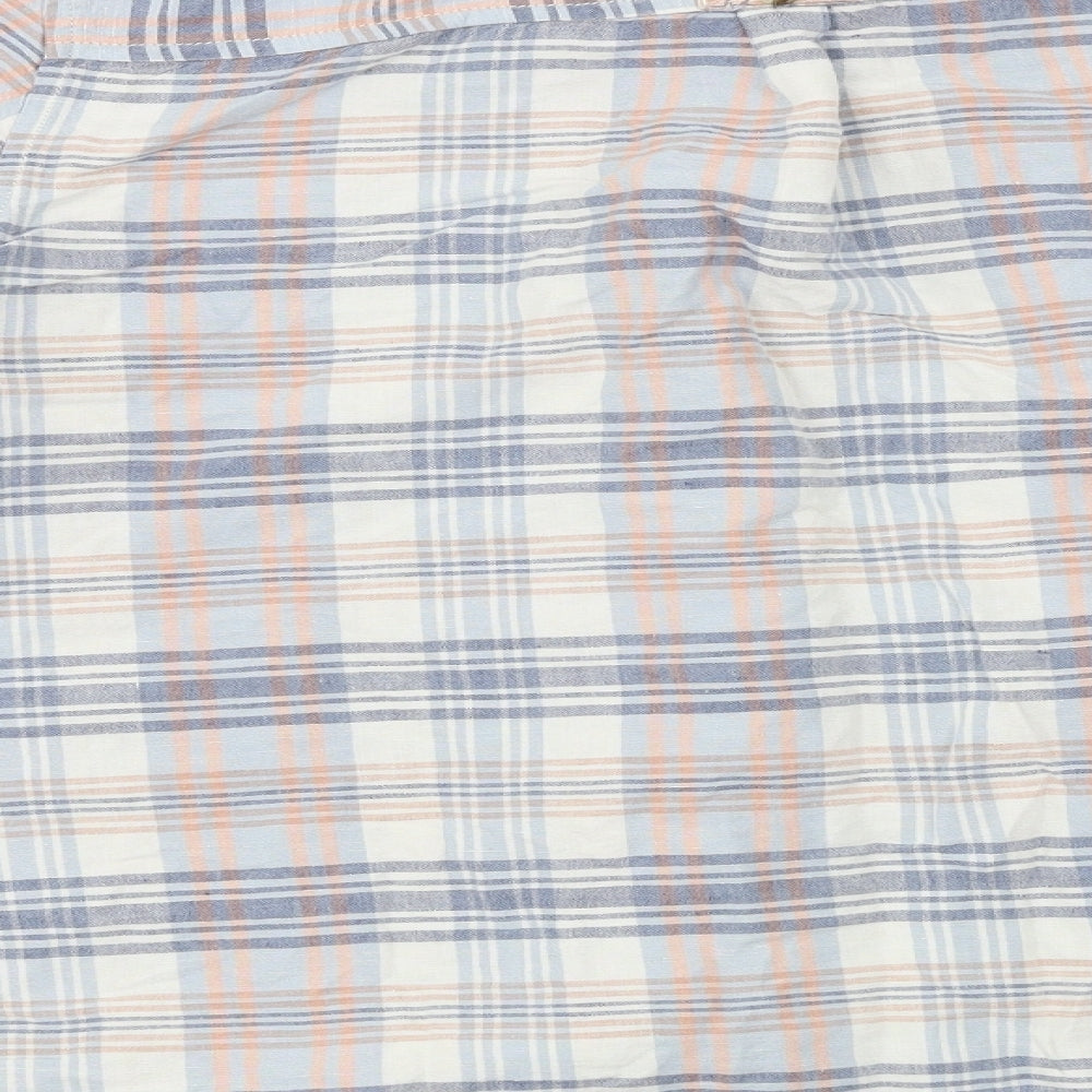 Fat Face Womens White Check  Basic Button-Up Size 18
