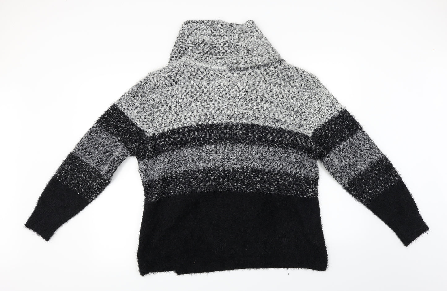 Roman  Womens Black Striped  Cardigan Jumper Size 18