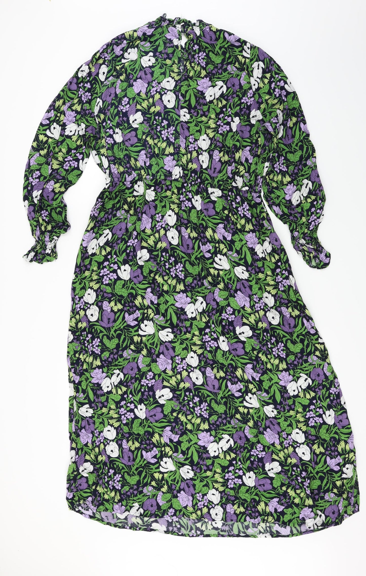 Marks and Spencer  Womens Black Floral  A-Line  Size 16