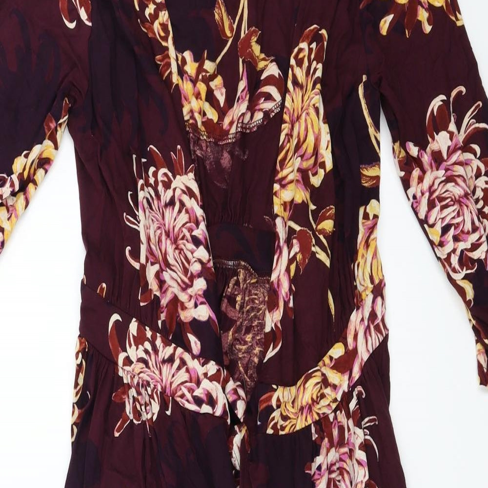 NEXT  Womens Purple Floral  A-Line  Size 14