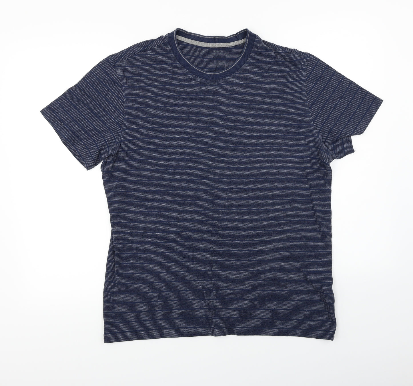 F&F  Mens Blue Striped   T-Shirt Size M