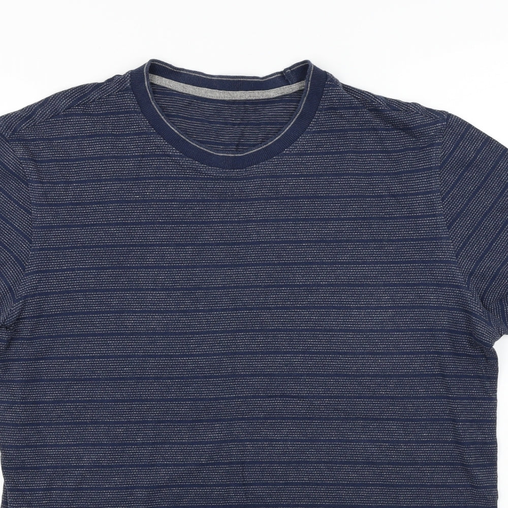 F&F  Mens Blue Striped   T-Shirt Size M