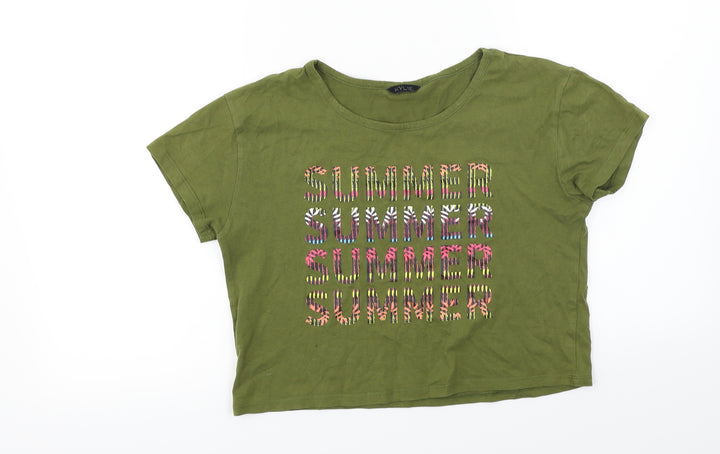 M&Co Girls Green Basic T-Shirt Size 13 Years