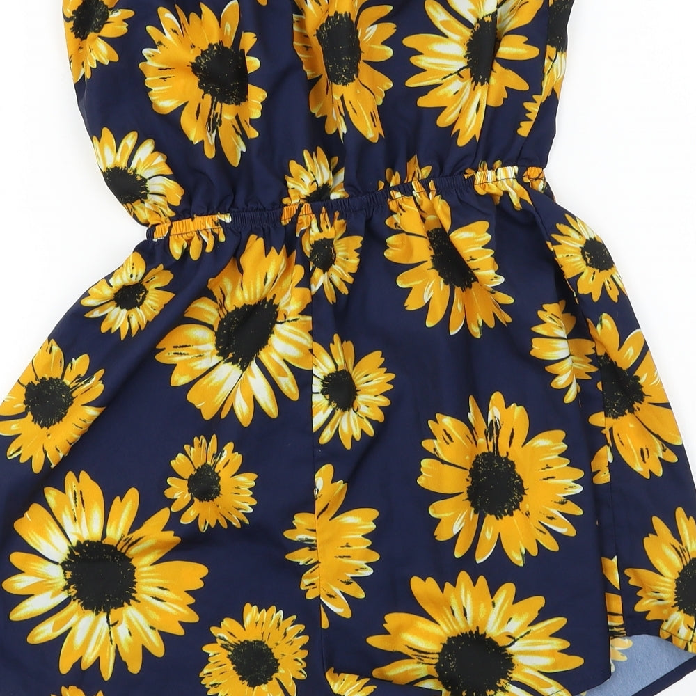 SheIn  Womens Blue Floral  Jumpsuit One-Piece Size S