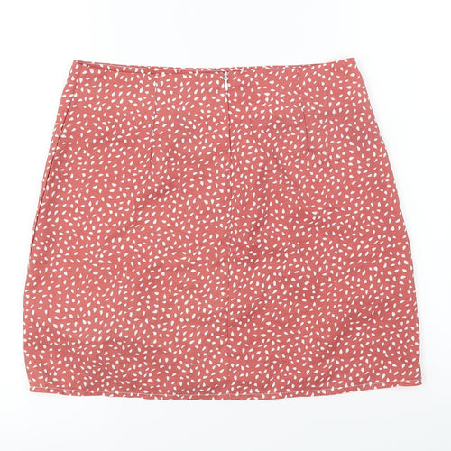 SheIn  Womens Pink Polka Dot  A-Line Skirt Size L