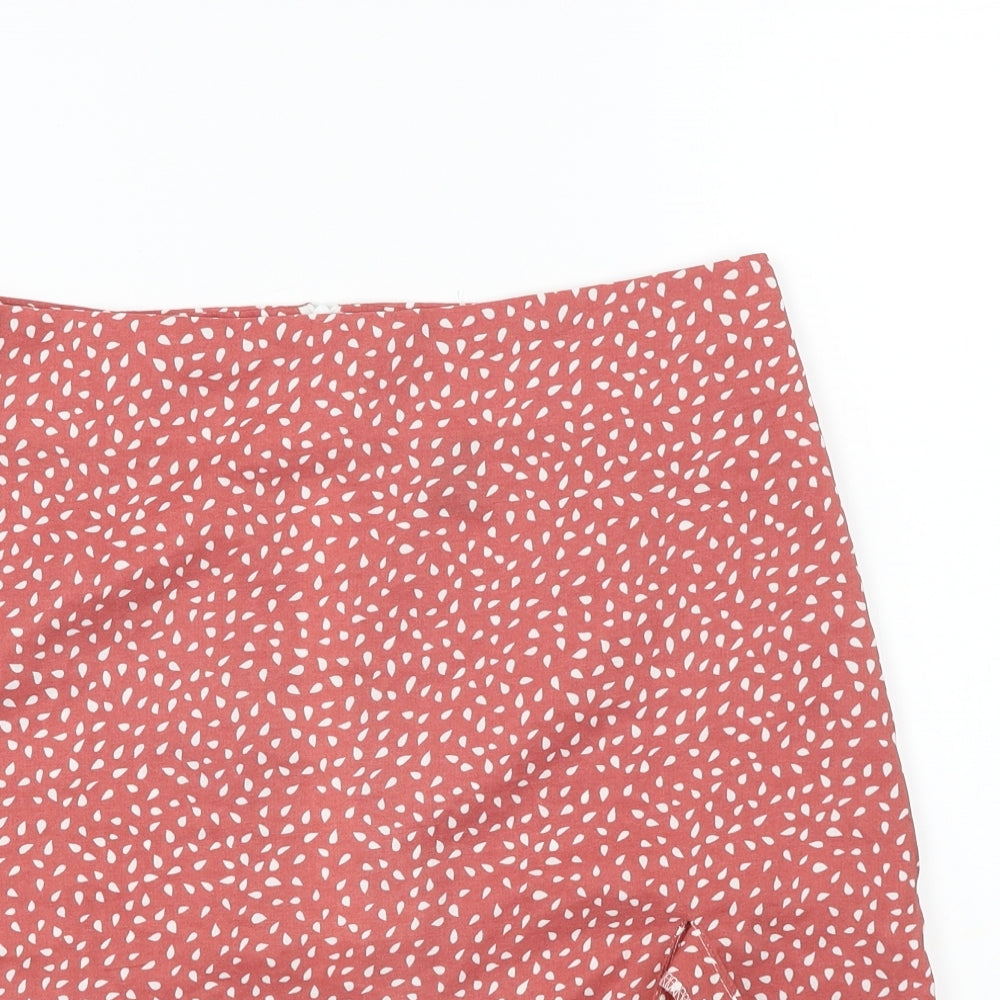 SheIn  Womens Pink Polka Dot  A-Line Skirt Size L