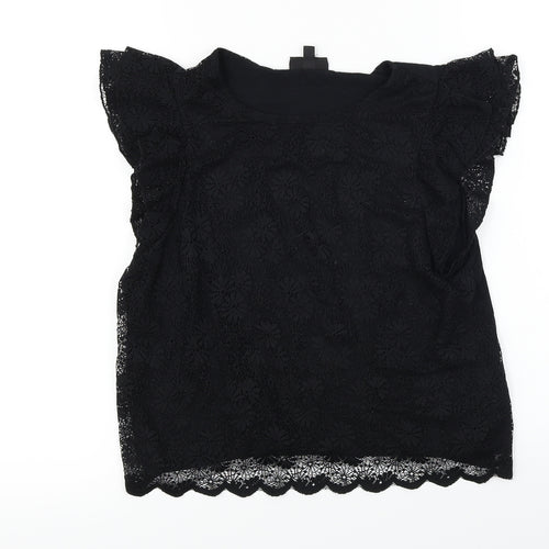 Topshop  Womens Black   Basic T-Shirt Size 10