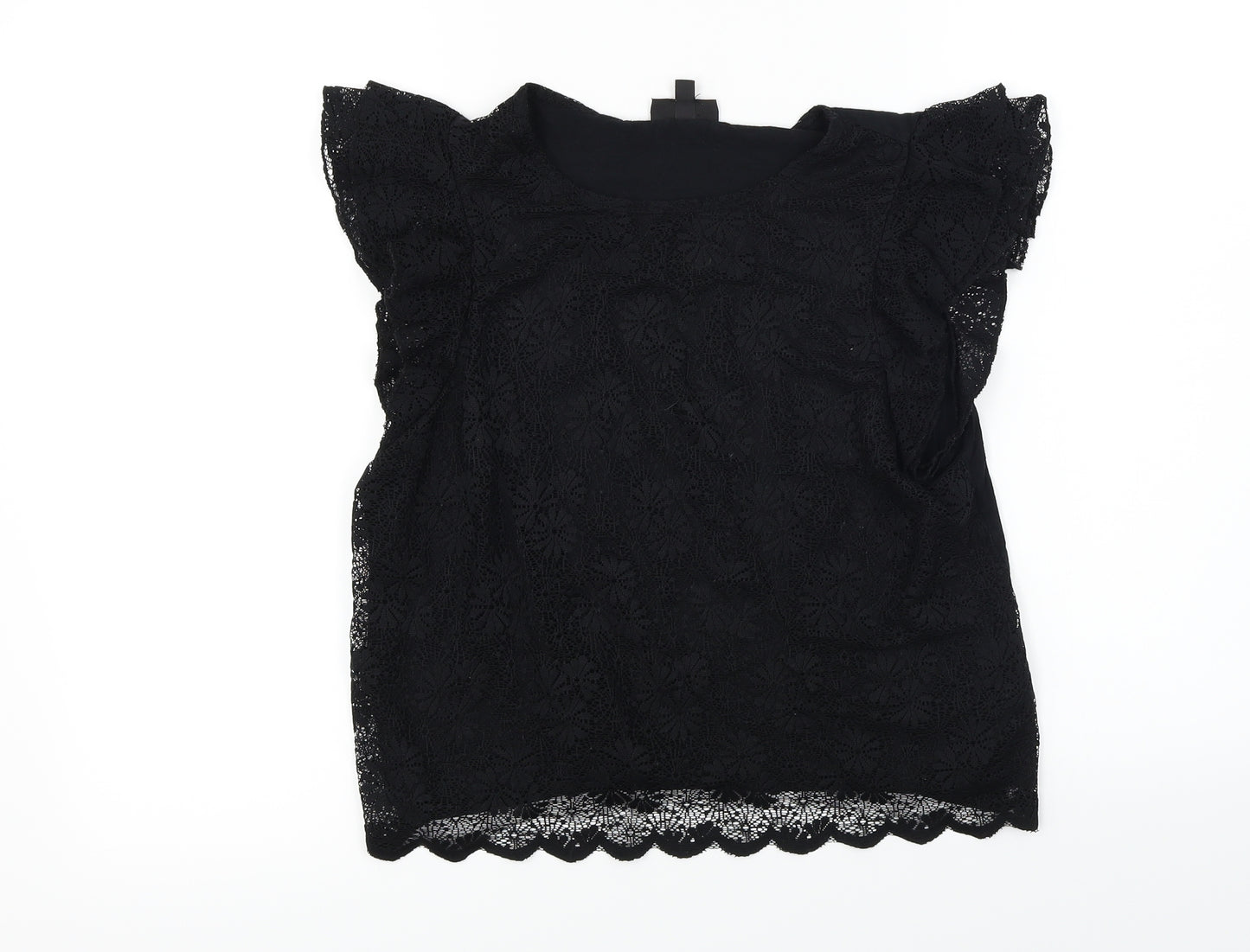 Topshop  Womens Black   Basic T-Shirt Size 10