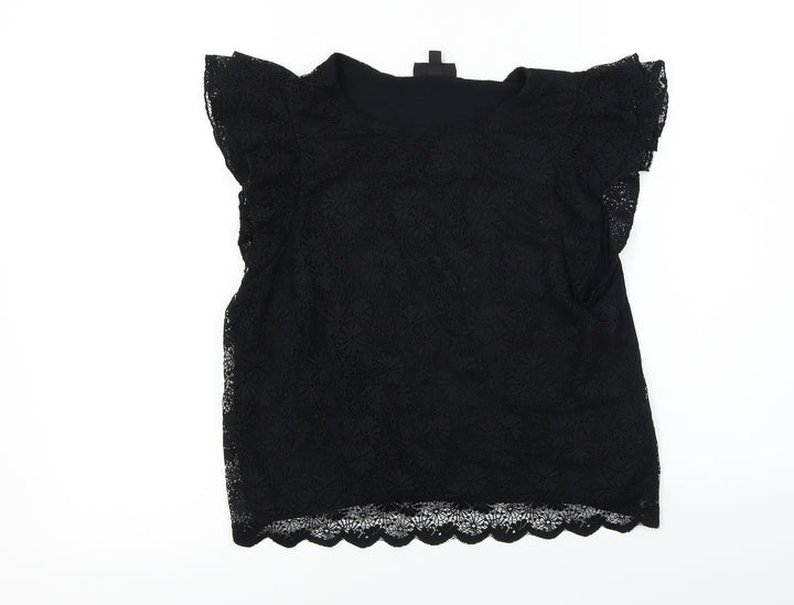 Topshop  Womens Black   Basic T-Shirt Size 10