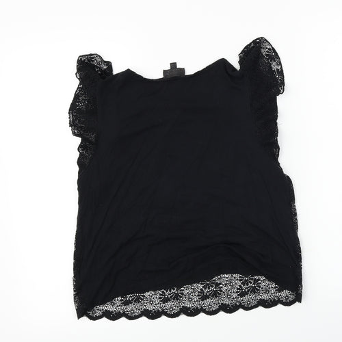 Topshop  Womens Black   Basic T-Shirt Size 10