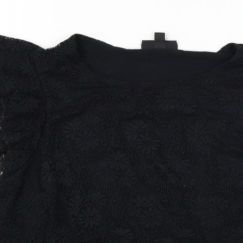 Topshop  Womens Black   Basic T-Shirt Size 10
